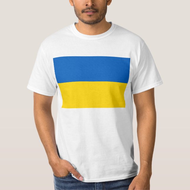 Ukraina Flagga T Shirt (Framsida)