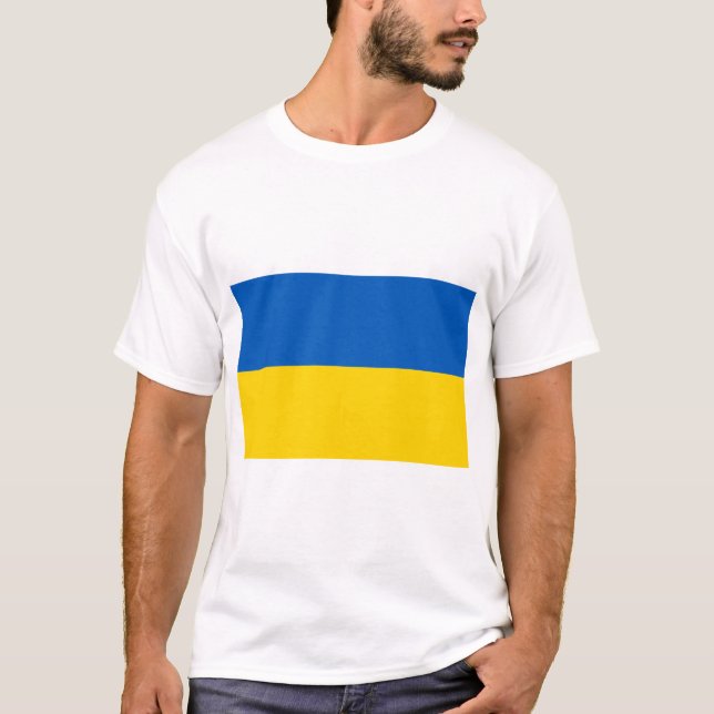 Ukraina Flagga T Shirt (Framsida)