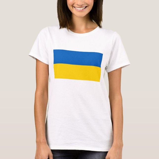 Ukraina Flagga T Shirt (Framsida)