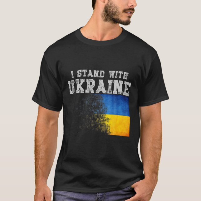 Ukraina Flagga T Shirt (Framsida)