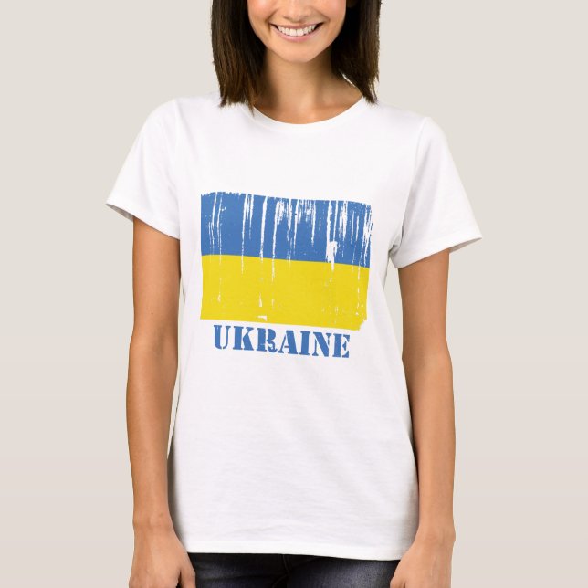 Ukraina flagga tee shirt (Framsida)