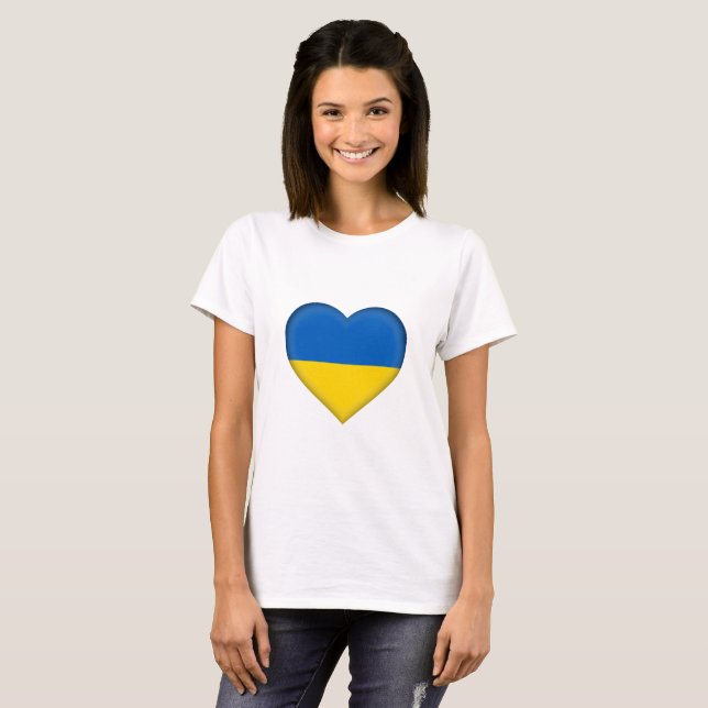 Ukraina flagga tee shirt (Hel framsida)