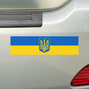 Ukraina Flagga Trident Blue Gult Ukraina Bildekal