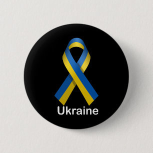 Ukraina Flagga Tröja Med Ukrainska Nationella Färg Knapp
