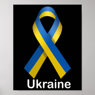 Ukraina Flagga Tröja Med Ukrainska Nationella Färg Poster