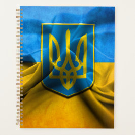 Ukraina Flagga Tryzub Trident Blue Guld 2 Planner