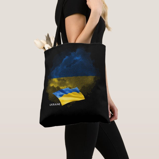 Ukraina flagga tygkasse (Närbild)