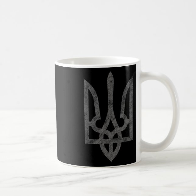Ukraina Flagga Ukraina Armé Trident Symbol Mellers Kaffemugg (Höger)