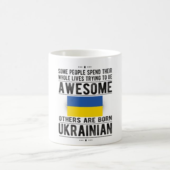 Ukraina Flagga Ukraina Heritage Ukrainska rötter Kaffemugg (Center)