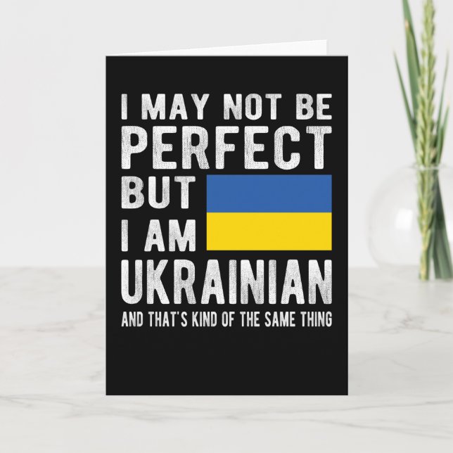 Ukraina Flagga Ukraina Heritage Ukrainska rötter Kort (Framsida)