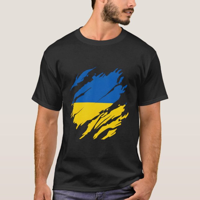 Ukraina Flagga Ukraina T Shirt (Framsida)