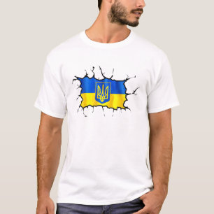 Ukraina Flagga Ukrainas Pride Heart Crack T Shirt