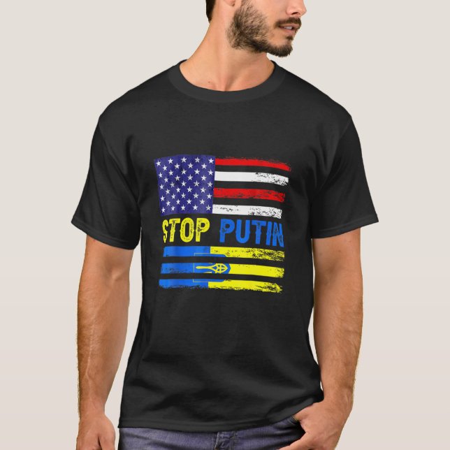 Ukraina Flagga Ukrainas Vänskap Support Peace VI T Shirt (Framsida)