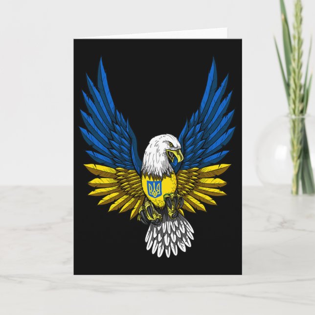Ukraina Flagga Ukrainsk 1  Kort (Framsida)