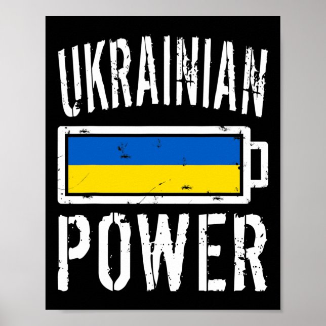 Ukraina Flagga Ukrainsk Kraft Ttery Stolt Tee  Poster (Framsidan)