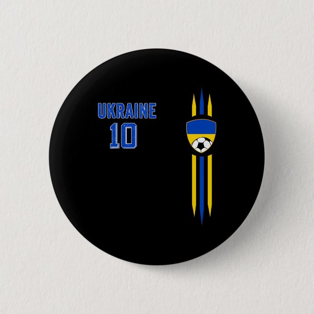 Ukraina Flagga Ukrainsk Pride Älskare 6  Knapp (Framsida)