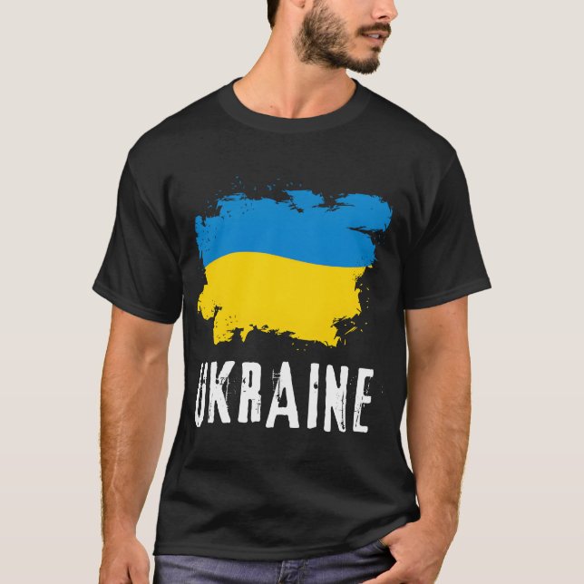 Ukraina Flagga Ukrainsk Stöd Pride present T Shirt (Framsida)