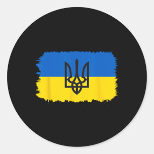 Ukraina Flagga Ukrainsk Ukraina Stolthet Hjärta 4 Runt Klistermärke