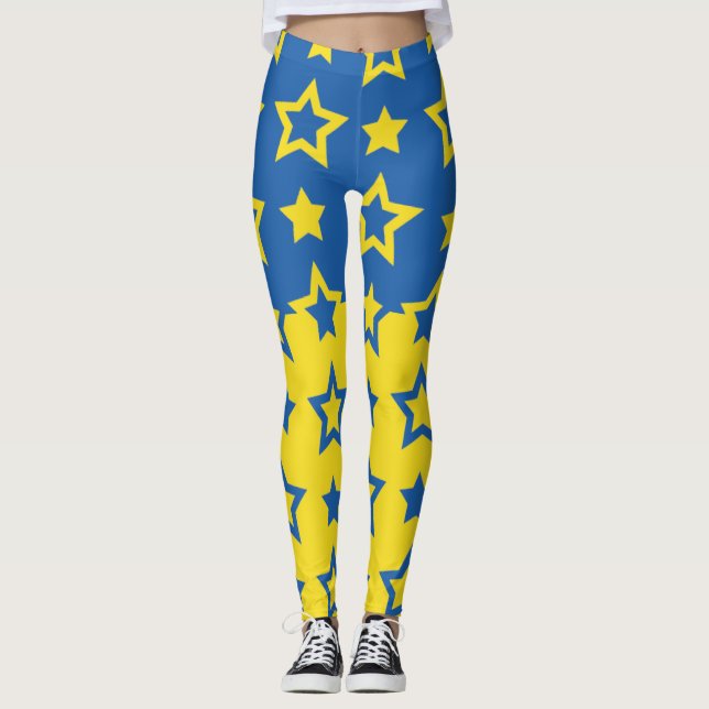 Ukraina Flagga Ukrainska patriotiska Leggings (Framsida)