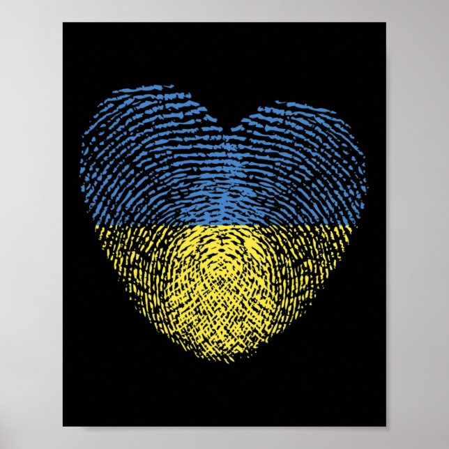 Ukraina Flagga Ukrainskt Hjärta Dna Poster (Framsidan)