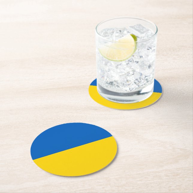Ukraina flagga underlägg papper rund (Insitu)