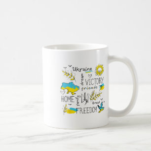 Ukraina Flagga - Viktory - Frihet - Hem - Karta Uk Kaffemugg