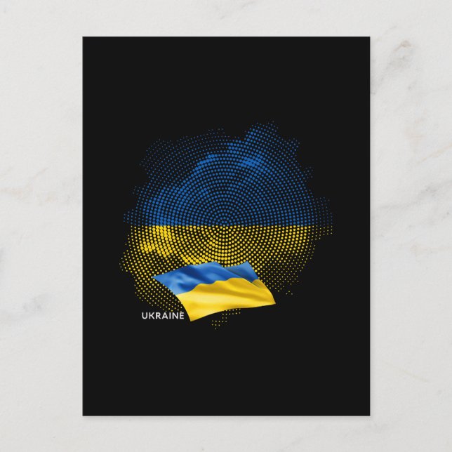 Ukraina flagga vykort (Framsida)