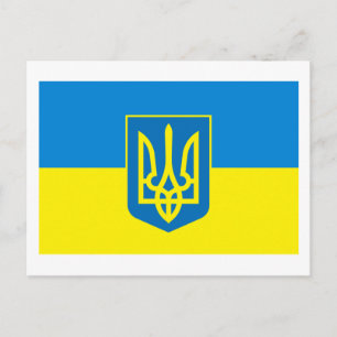 Ukraina Flagga w COA-vykort Vykort