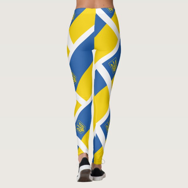Ukraina Flagga with Trident Leggings (Baksida)