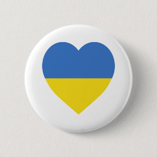 Ukraina flaggahjärta knapp
