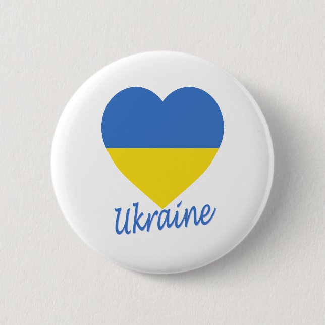 Ukraina flaggahjärta knapp (Framsida)