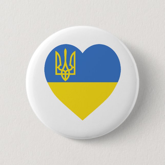 Ukraina flaggahjärta knapp (Framsida)
