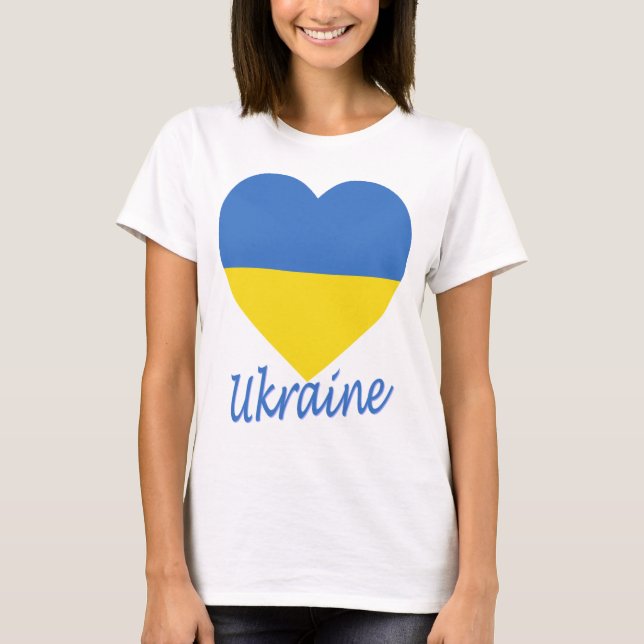 Ukraina flaggahjärta tröja (Framsida)