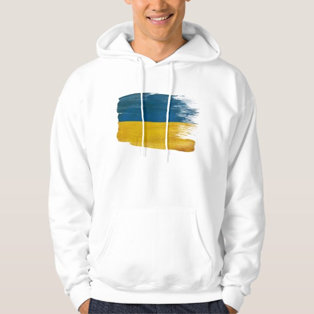 Ukraina flaggaHoodie Tröja Med Luva (Framsida)
