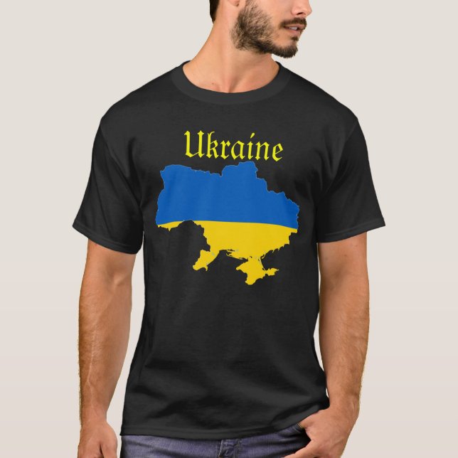 Ukraina flaggakarta tee shirt (Framsida)