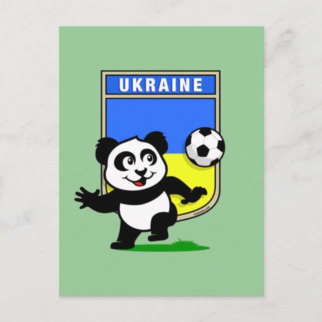 Ukraina Football Panda Vykort (Framsida)