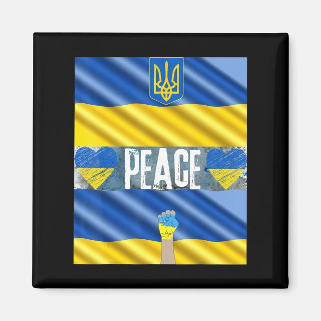 Ukraina för fred i Ukraina Stopp för Ukraina Magnet (Framsidan)