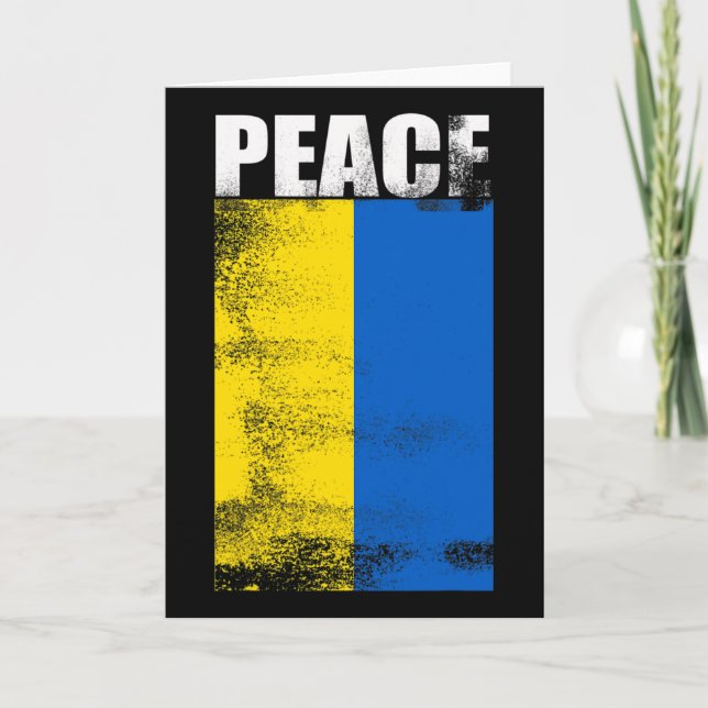 Ukraina För Män Flagga Fred Stå Med Ukrainska  Kort (Framsida)