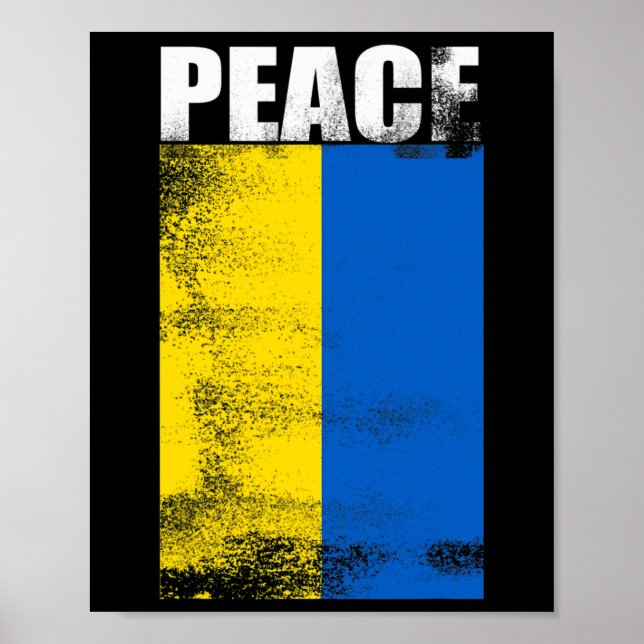 Ukraina För Män Flagga Fred Stå Med Ukrainska  Poster (Framsidan)
