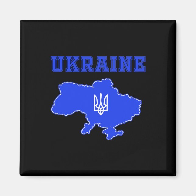 Ukraina Fotbollslag Ukr Karta Och Trident Tröja Fo Magnet (Framsidan)