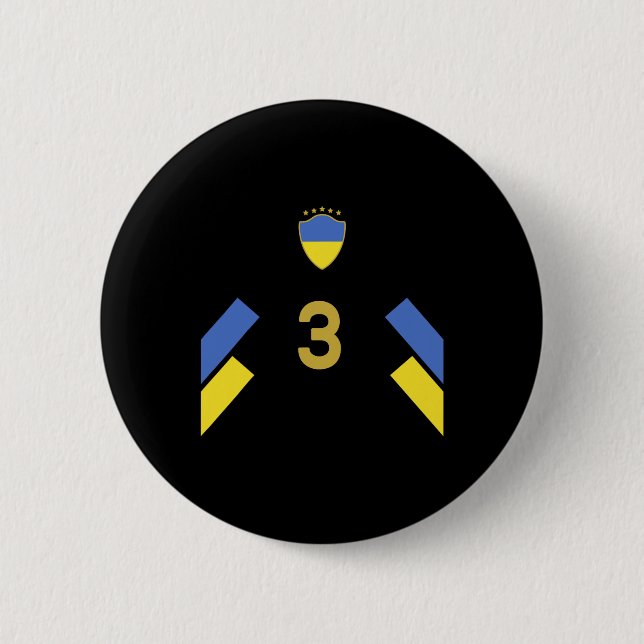 Ukraina Fotbollströja - Ukraina Flagga Fotboll Num Knapp (Framsida)
