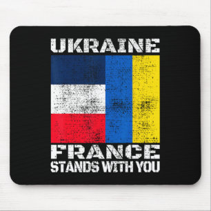 Ukraina Frankrike Står Med Dig Fransk Stöd Flagga Musmatta