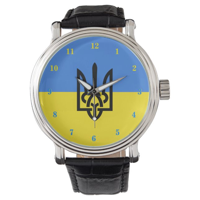 Ukraina - fred - Ukrainas Flagga - frihet Armbandsur (Framsida)