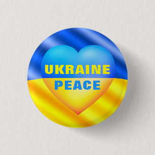 Ukraina - fred - Ukrainas Flagga - frihetsknapp Knapp