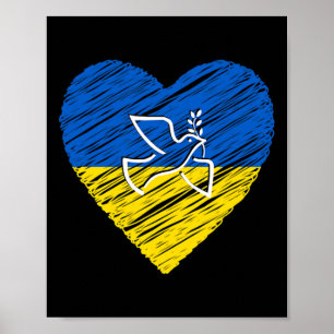 Ukraina Fredsdova Kärlek Stoppa Krig Konflikt Poster