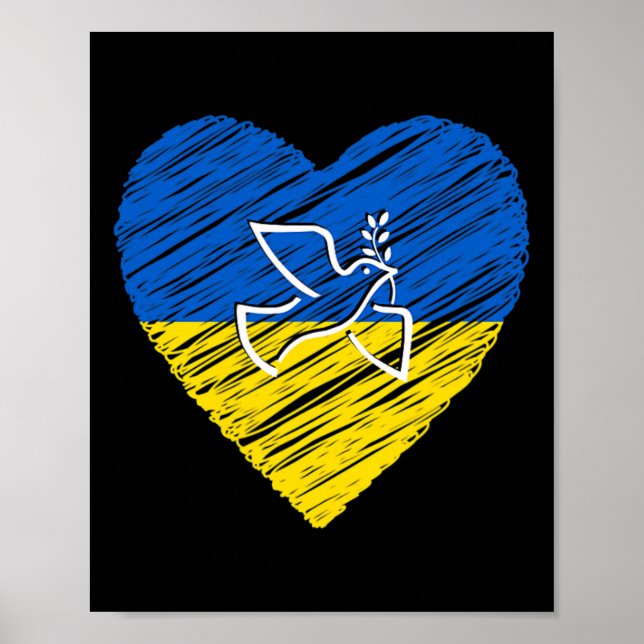 Ukraina Fredsdova Kärlek Stoppa Krig Konflikt  Poster (Framsidan)