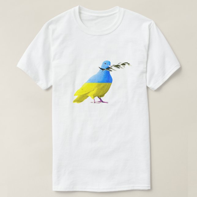 Ukraina - fredsduva - Ukrainas Flagga - fred T Shirt (Design framsida)