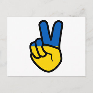 Ukraina Fredstecken med flagga i Ukrainas färger Vykort