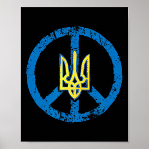 Ukraina Fredstecken Tröja Ukrainsk Tryzub  Poster