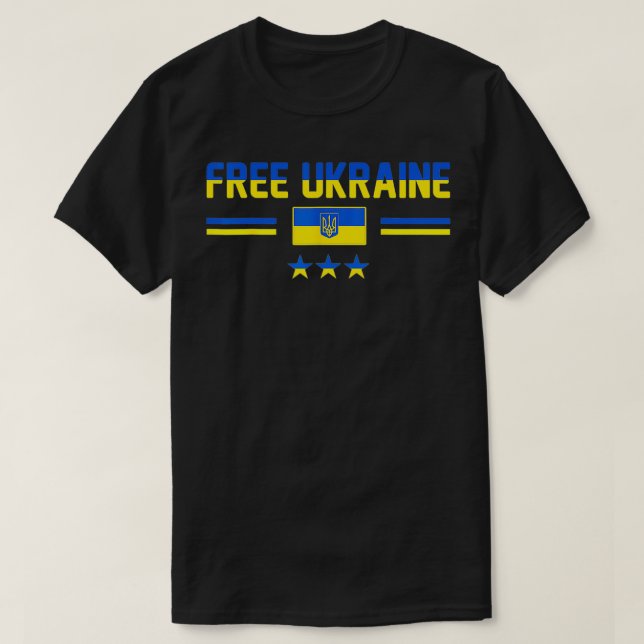 Ukraina Free American Support Ukrainas Ukraina T Shirt (Design framsida)